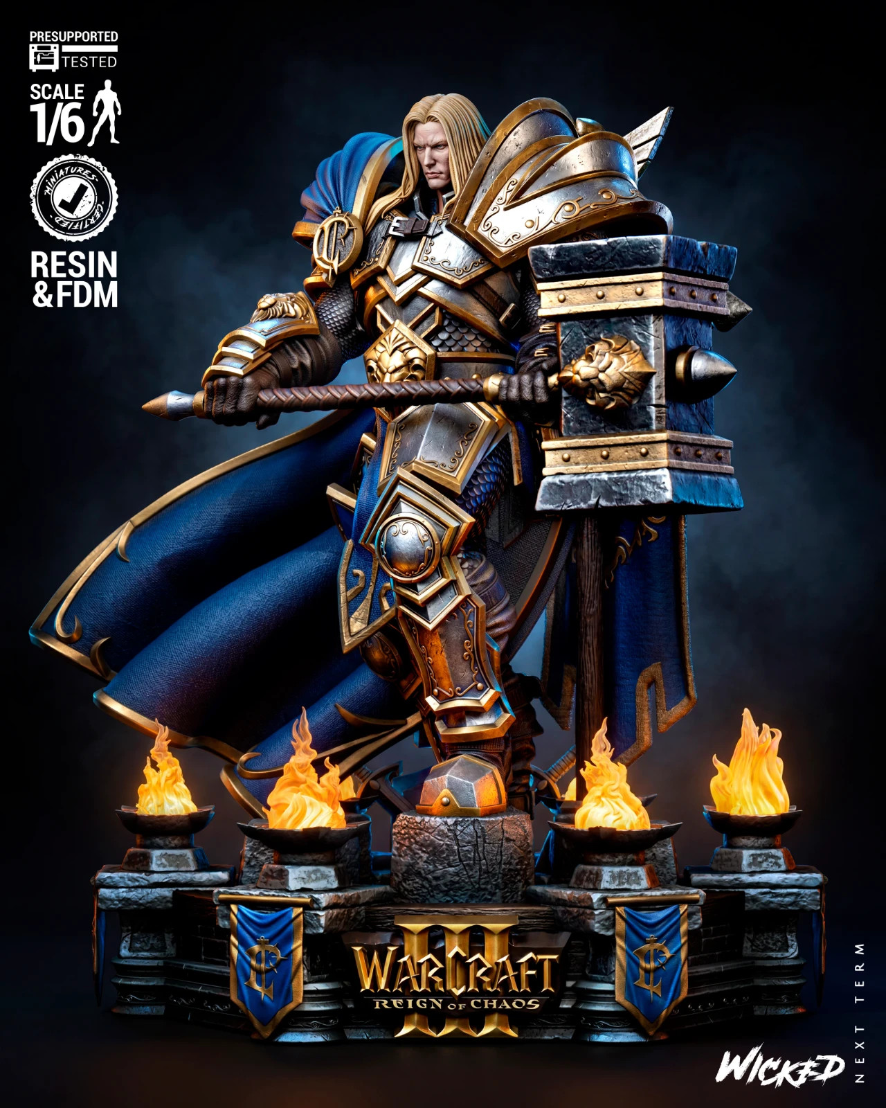 STL File | World of Warcraft Arthas Paladin Sculpture | DIGITAL DOWNLOAD