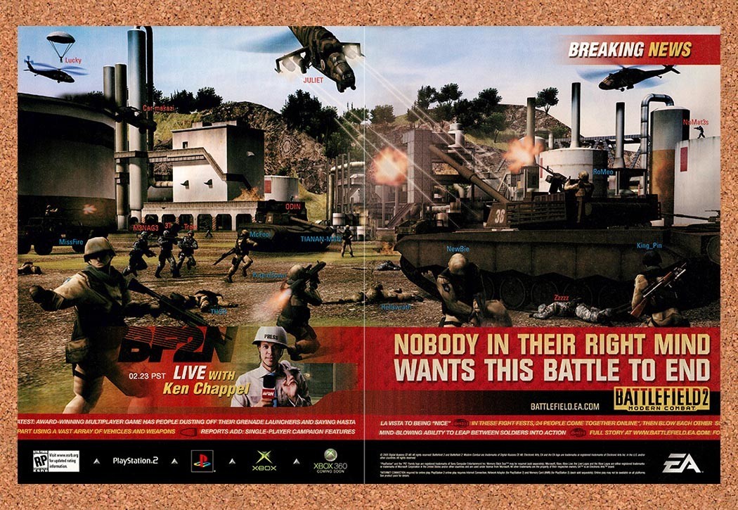 2005 Battlefield 2 Modern Combat Xbox Original Advertisement / Retro Promo v1