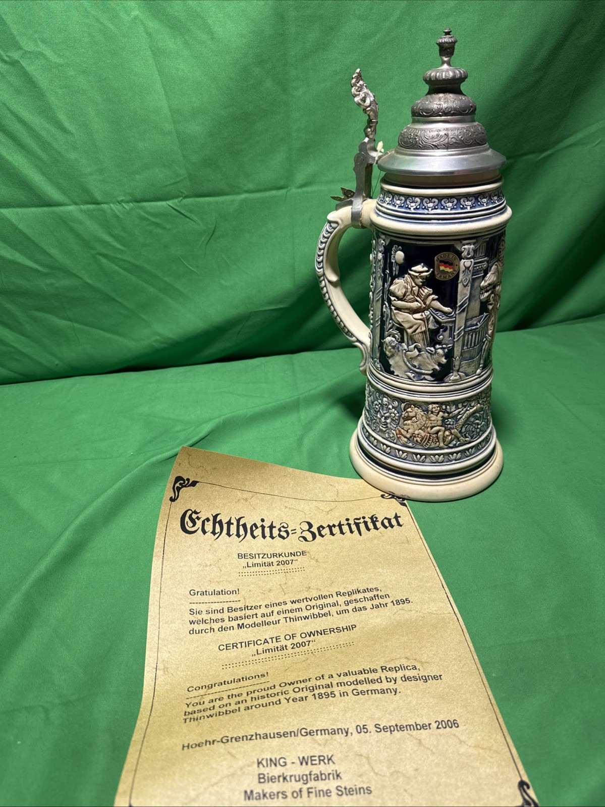 King Limitaet 2007 | Medieval Master Craftsman Antique Style Beer Stein