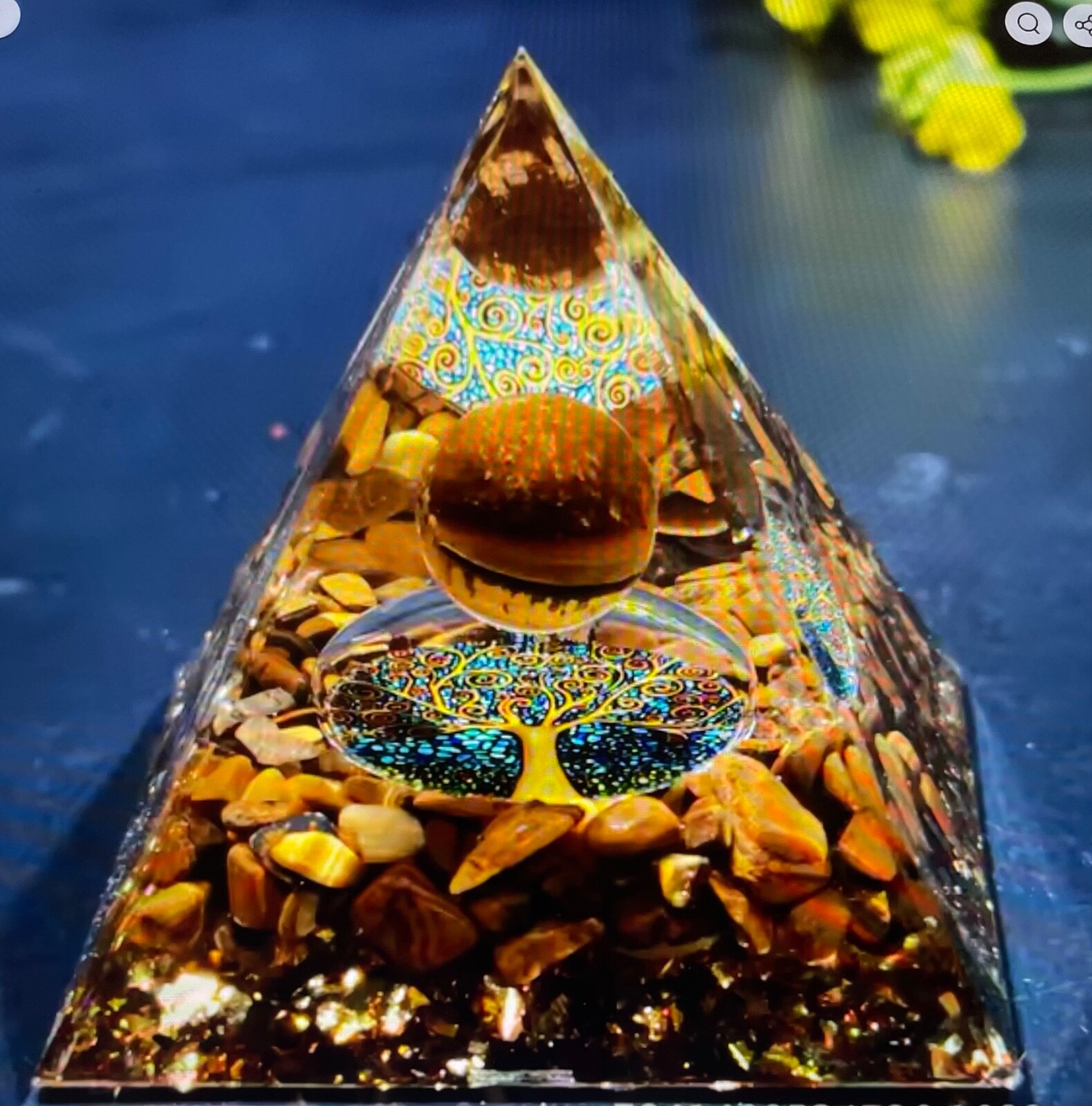 Organite Grounding Tiger Eye  2” Pyramid (P24)