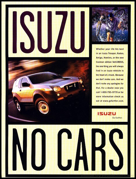 1999 Isuzu Vehicross Vintage Advertisement Print Art Car Ad J128