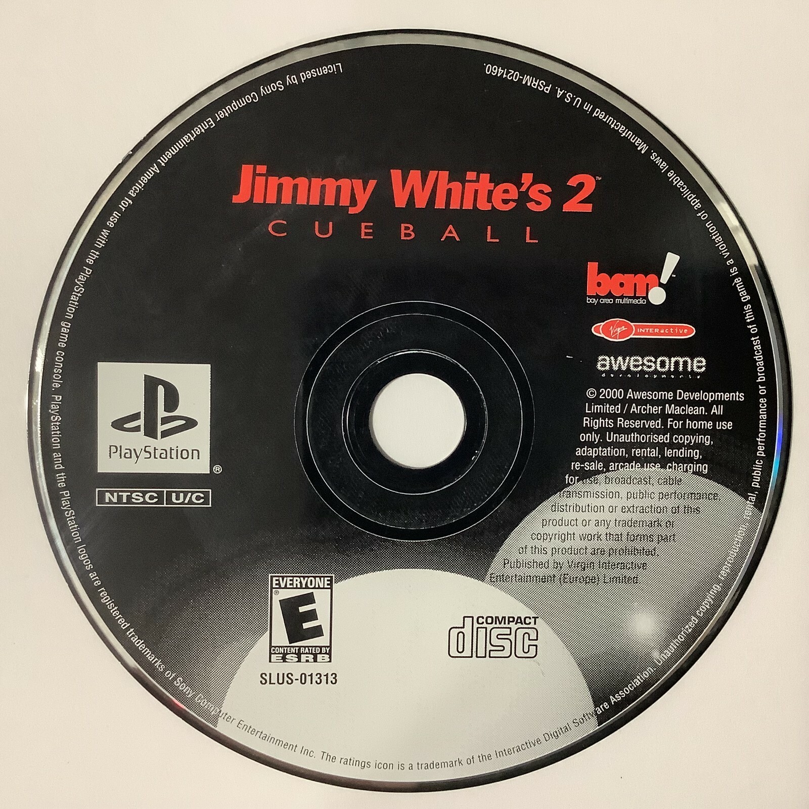 Jimmy White's 2 Cueball PS1 Sony PlayStation 1 Disc Only