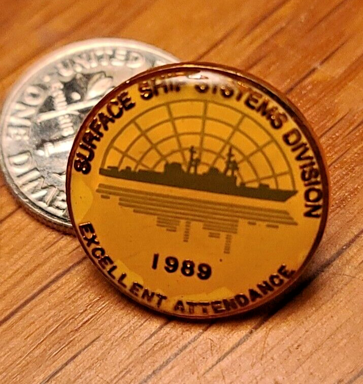 Surface Ship Systems Division Excellent Attendance Pin Defense 1989 Battleship
