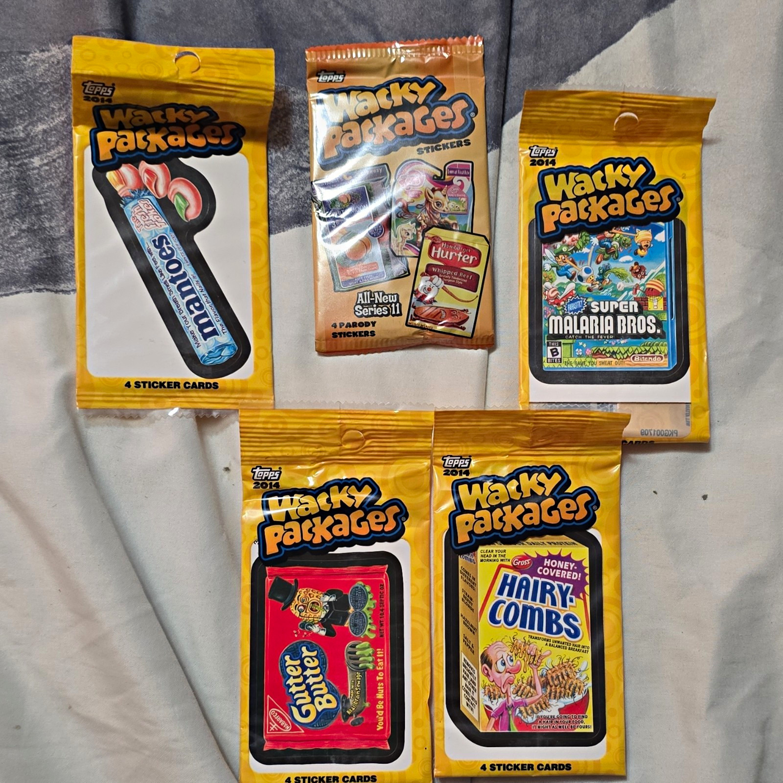 Topps 2014 Wacky Packages All-New Series 11 Stickers 5 Packs (4 Cards)