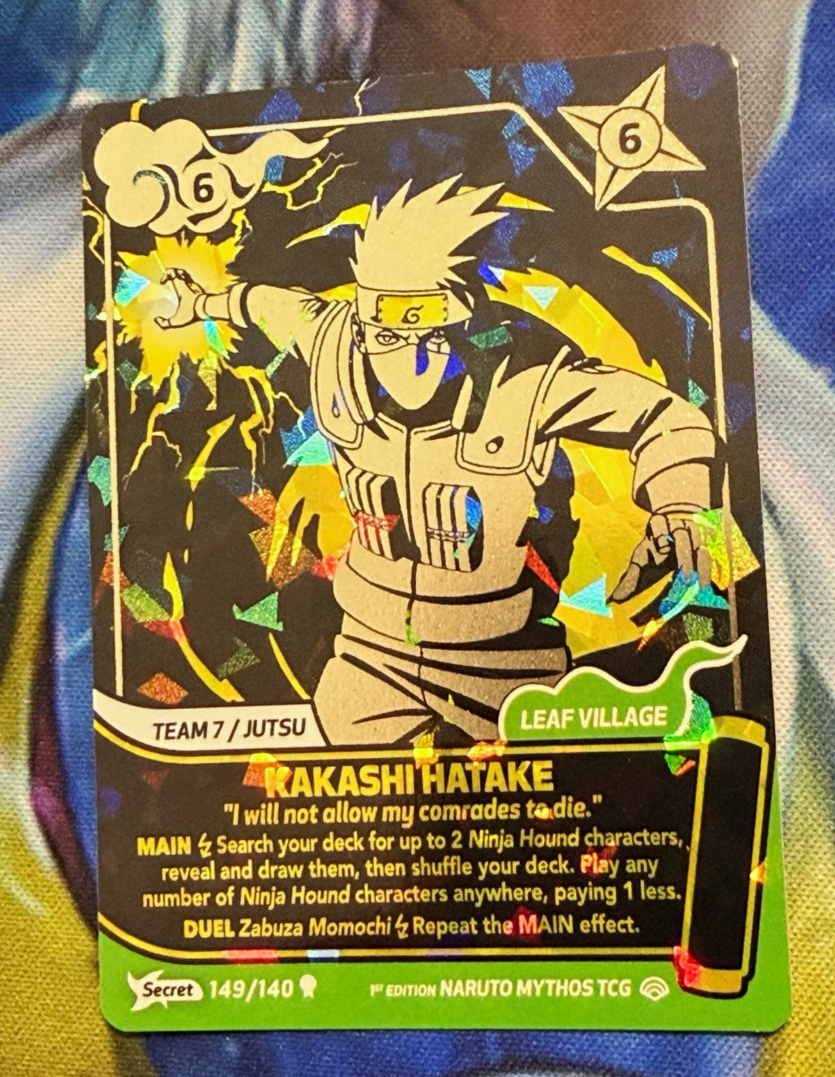 Naruto Mythos TCG 1st Edition Secret Rare Kakashi Hatake 149/140 shinobi shiren