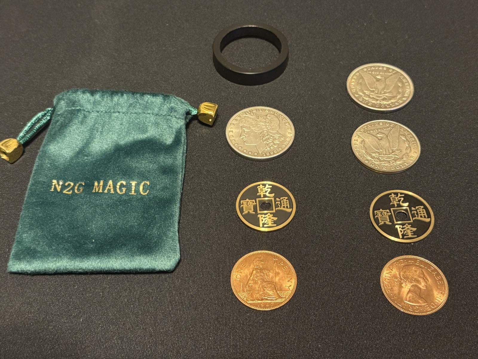 LCC (Black) Coin Set by N2G magic tricks - NEW without box special pricing 