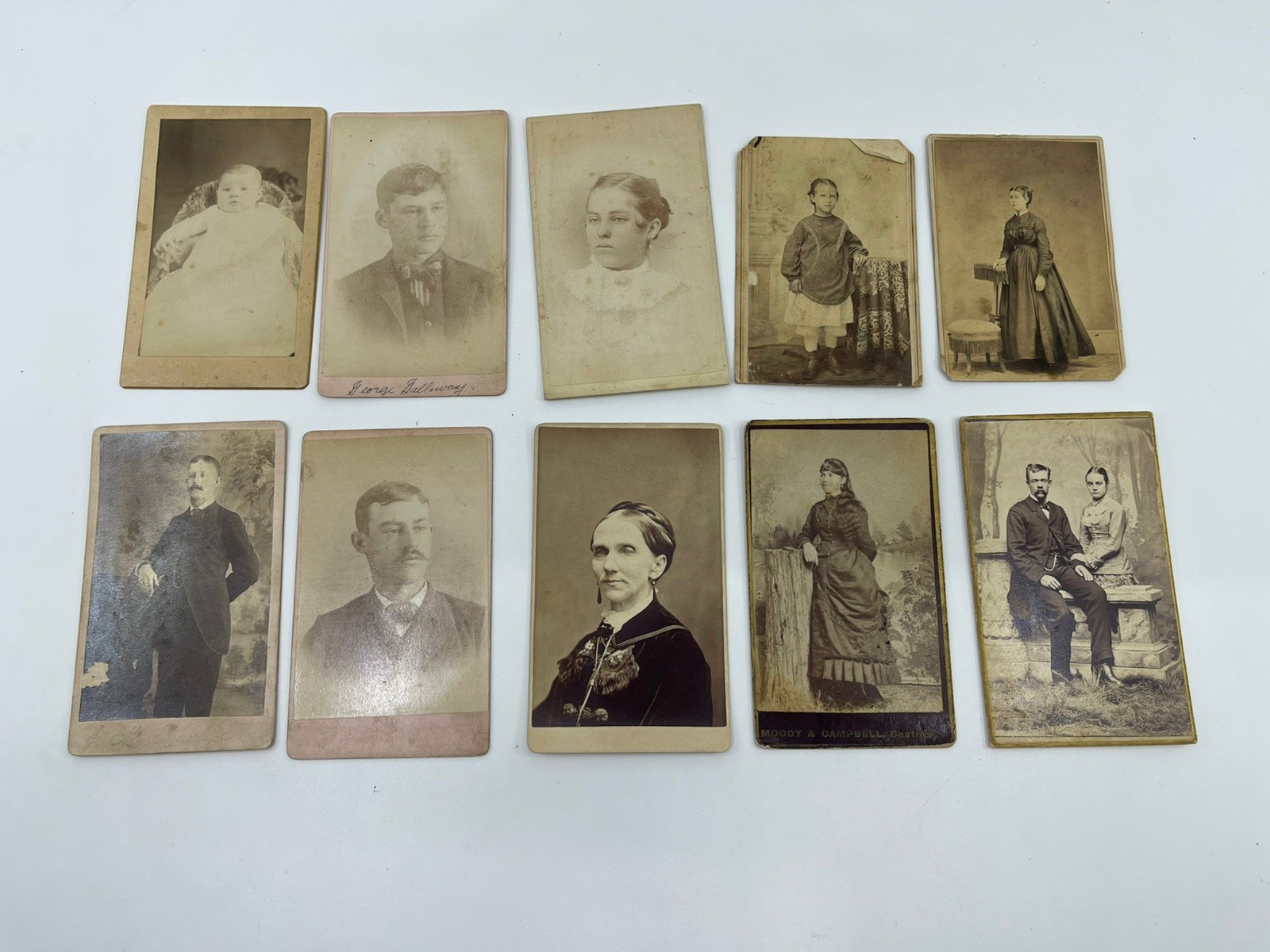 Antique Vintage CDV Photos Lot  Portraits Crazy Eyes Cute Boston Nebraska 1881