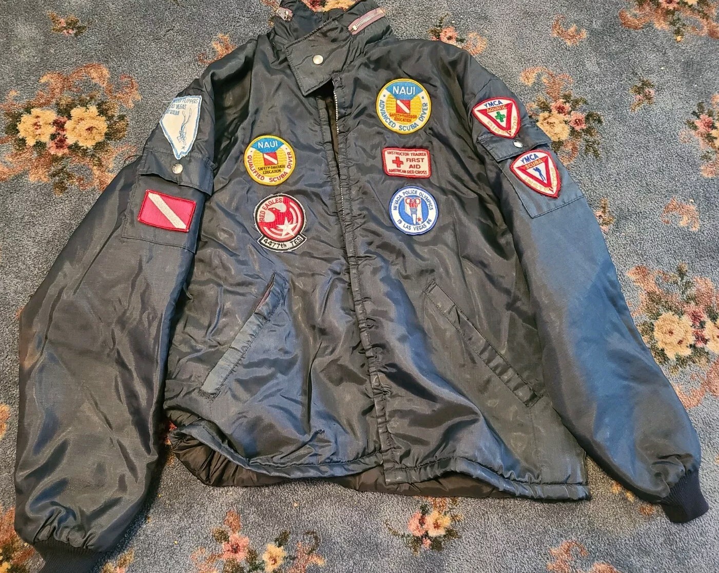 Vintage Rare 4477th Tes Patch Steampunk Jacket Las Vegas Olympics Diving Tonopah