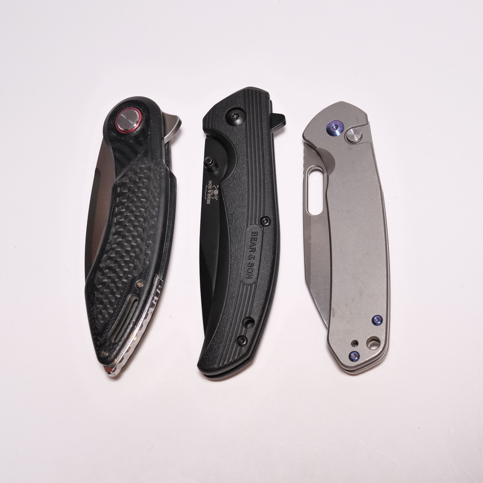 Modern Made Folding Knife Flipper Lot CRJB J1925A, Bear & Son, Icon IK24 Nice