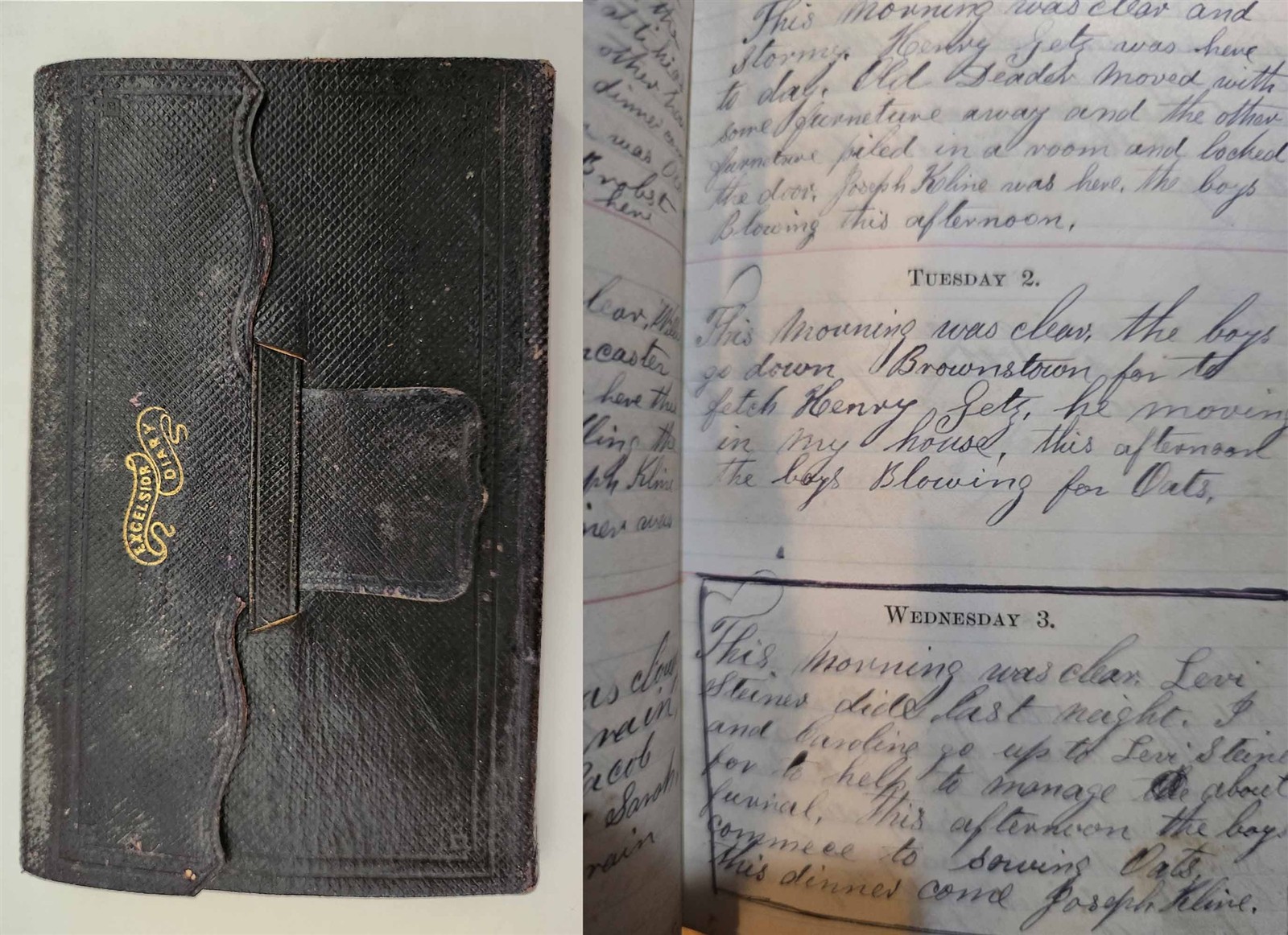 1878 antique DIARY lancaster pa warwick twp EDWARD SEIBERT handwritten farm 