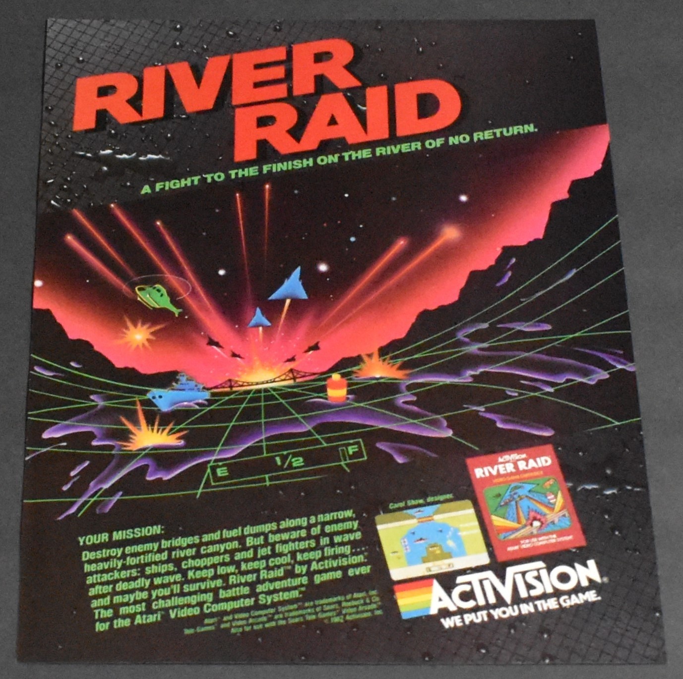 1983 Print Ad Activision Video Game River Raid Atari Computer System Art Play