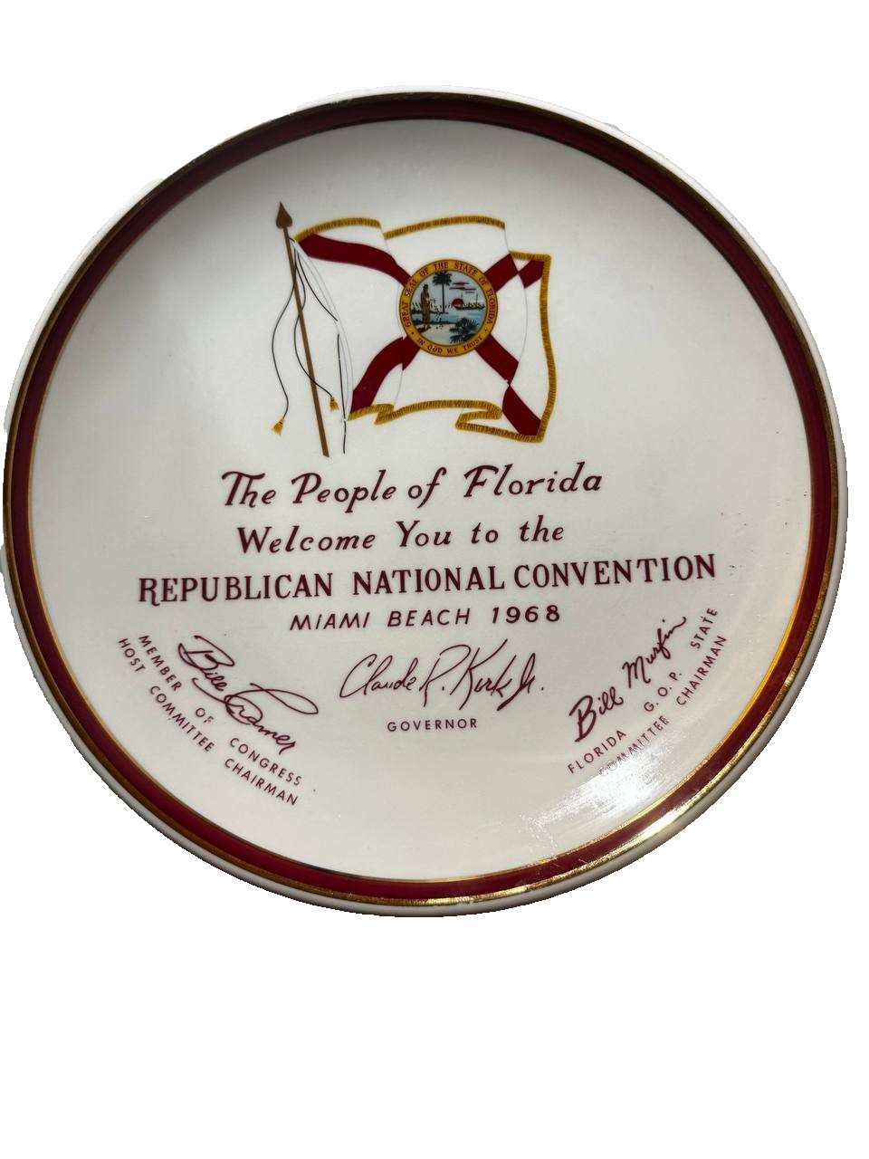Vintage 1968 Republican National Convention Souvenir Plate Walker China 10