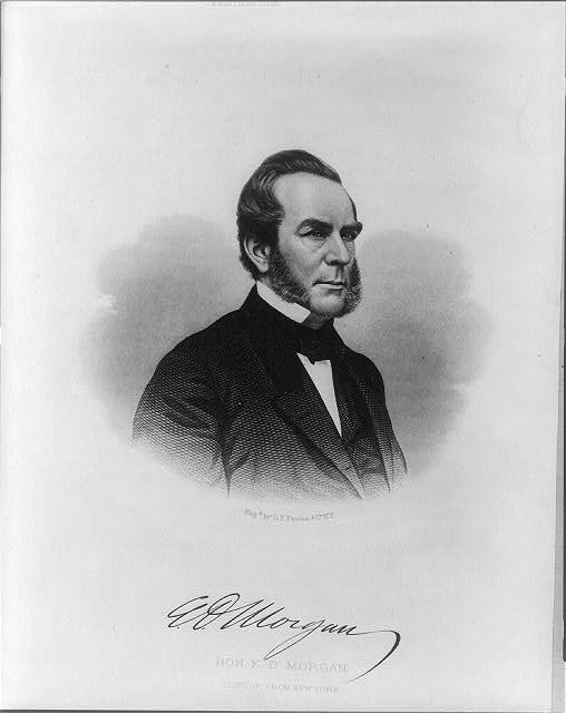 Photo:E.D. Morgan 1860s Portrait Signed Engraving