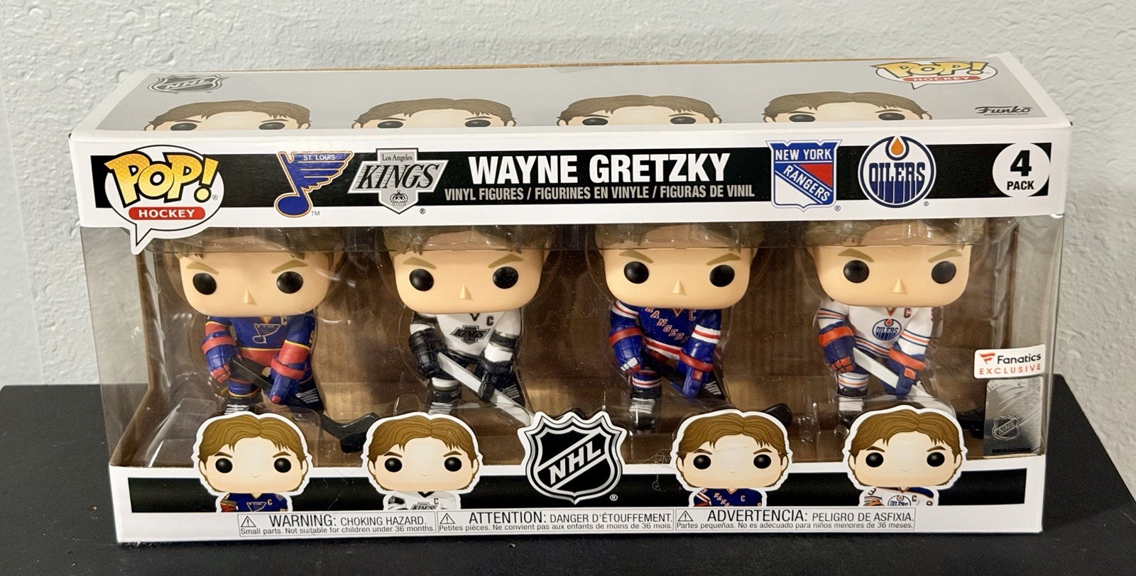 New Funko Pop NHL Hockey Wayne Gretzky 4-Pack Exclusive Vaulted Sealed 🏒🏆