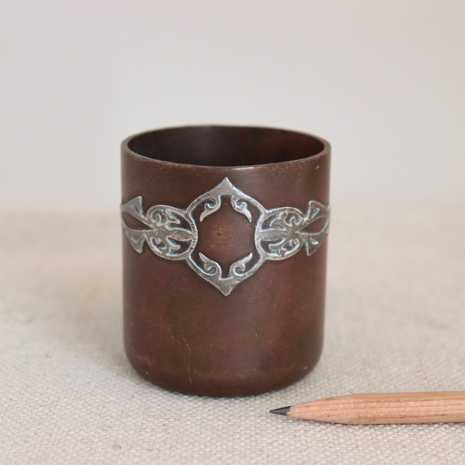 Heintz Art Metal Sterling Silver Bronze Cup Tumbler Arts & Crafts 2512 Smoking
