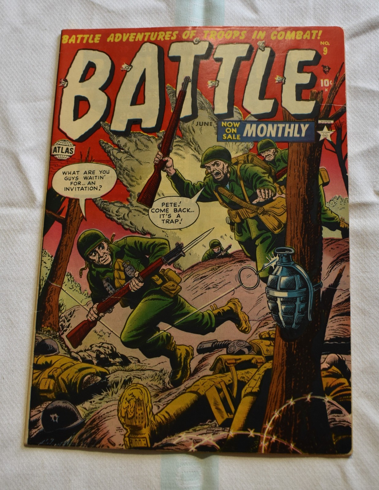 Battlefield #3 Pre-Code Atlas War George Tuska Art Ambush 1952 Korean Conflict