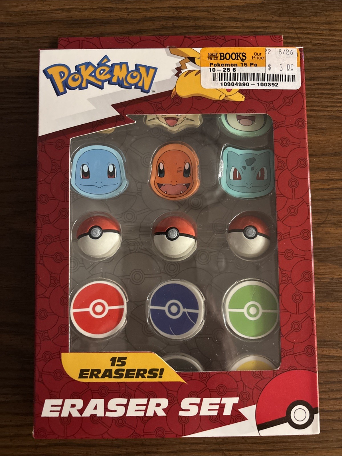 Pokemon 15Pk Erasers In Box NEW