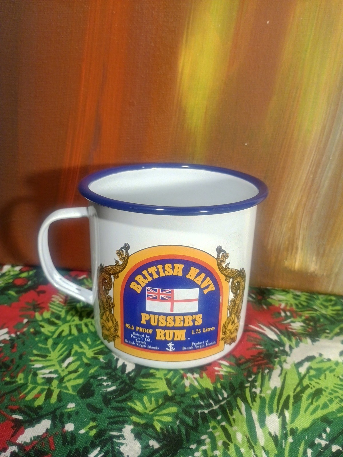 PUSSERS LANDING PAINKILLER CLUB COFFEE MUG BRITISH NAVY SECRET RECIPE RUM CUP