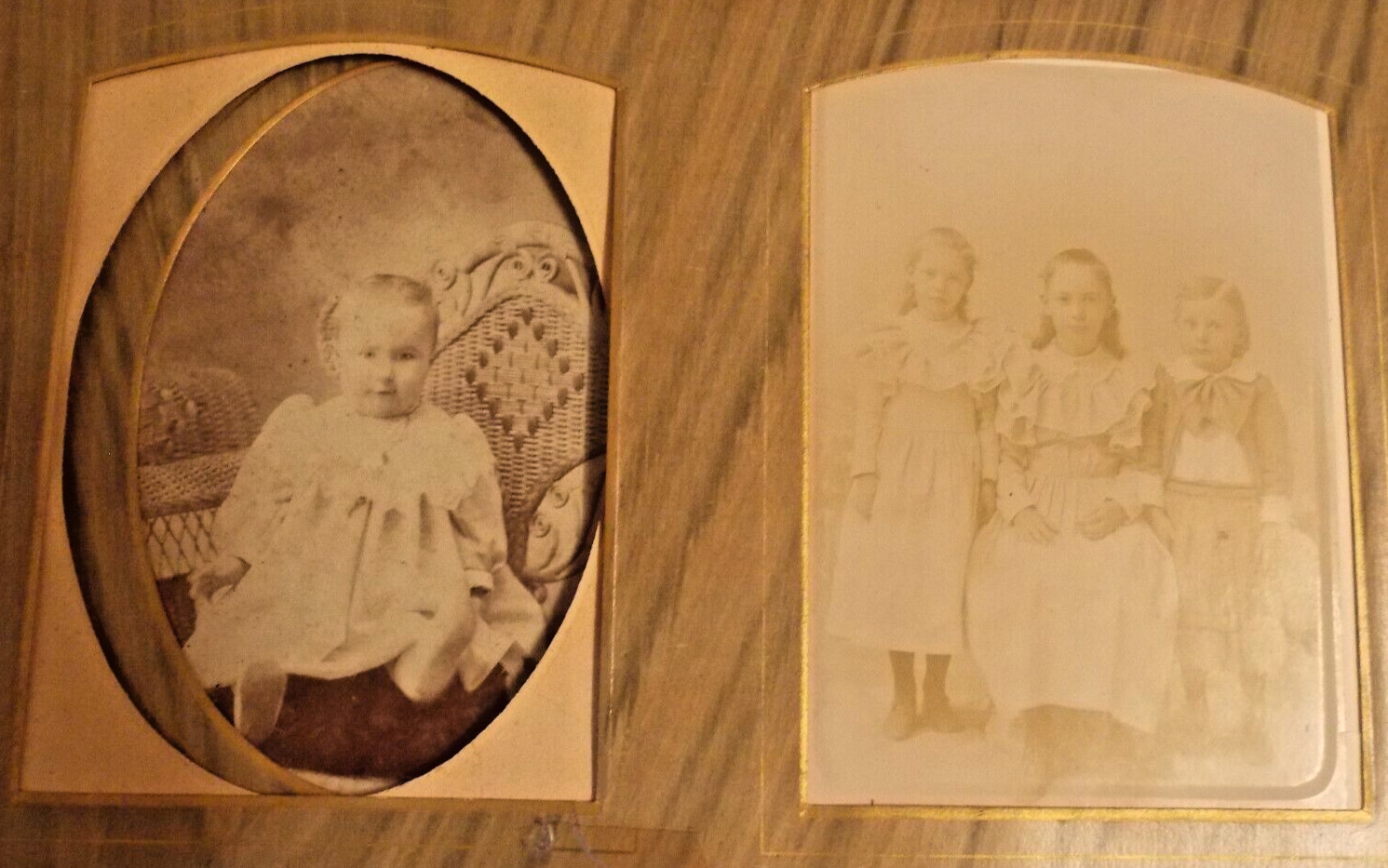Antique Vtg Velvet Photo Album 36 Old Photos Period Pictures of Children Adults