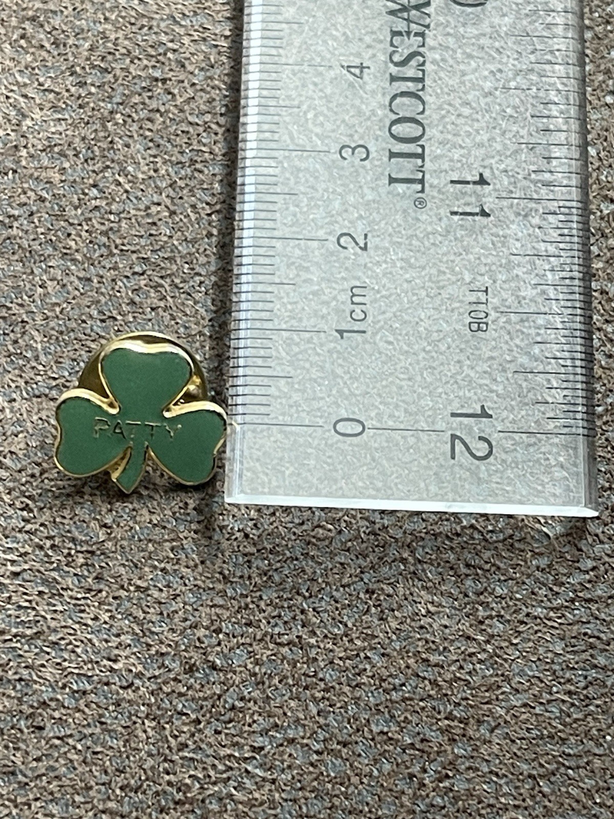 vintage green enamel shamrock lapel pin
