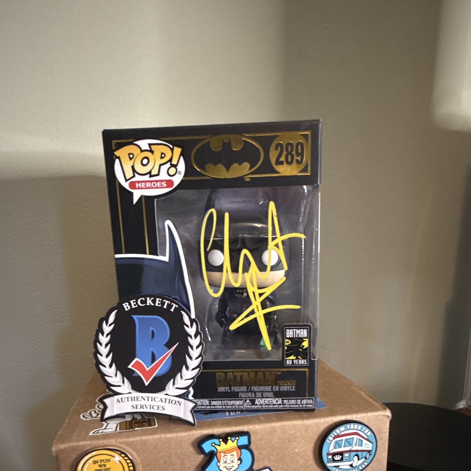 Funko Pop Batman Forever Batman 80 Years #289 Autographed BAS Christian Bale