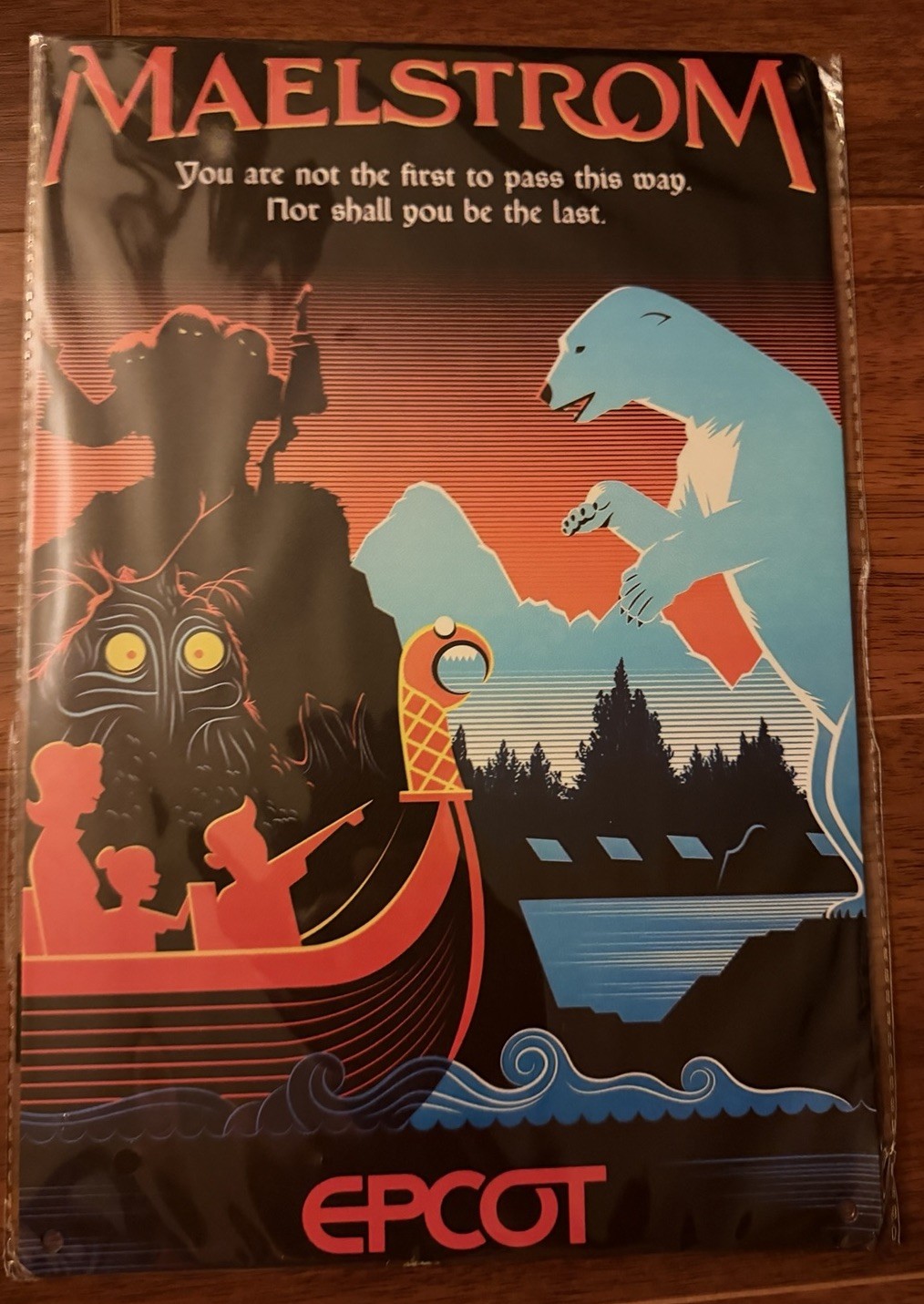 Retro Disney Epcot Maelstrom Norway Tin Sign. 8x12