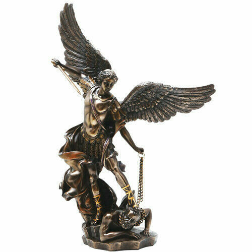 HUGE 48 Inch   The Archange St. Michael  Cold Cast Bronze Powder  Statue