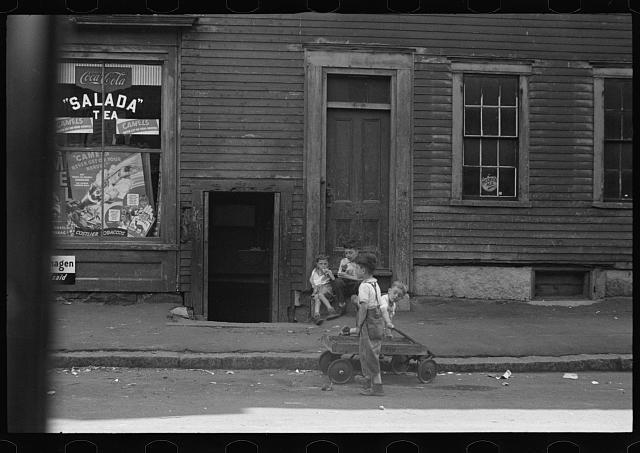 Children playing in street Manchester New Hampshire 1930s Historic Old Photo 4