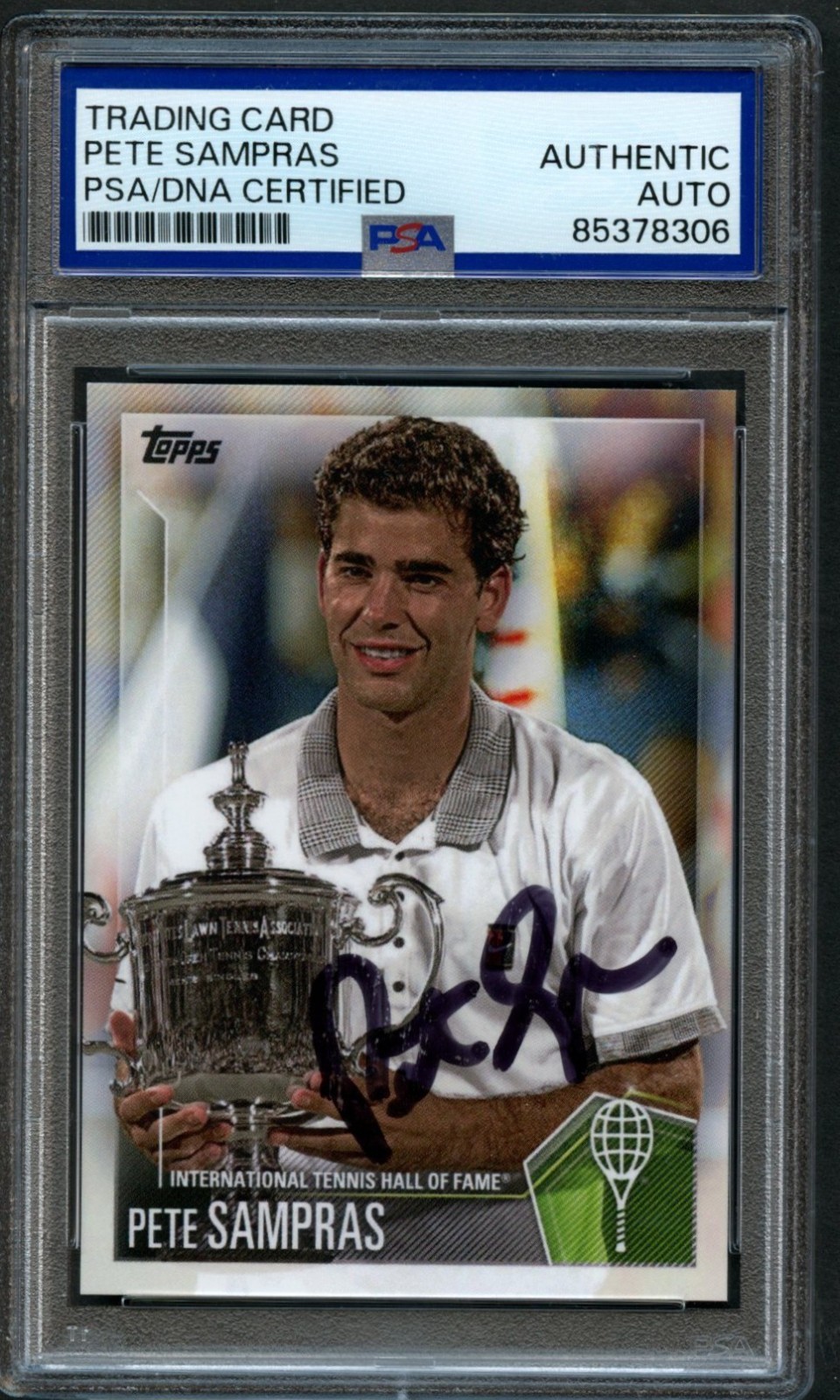Pete Sampras #15 signed autograph American Tennis Player Trading Card PSA Slab