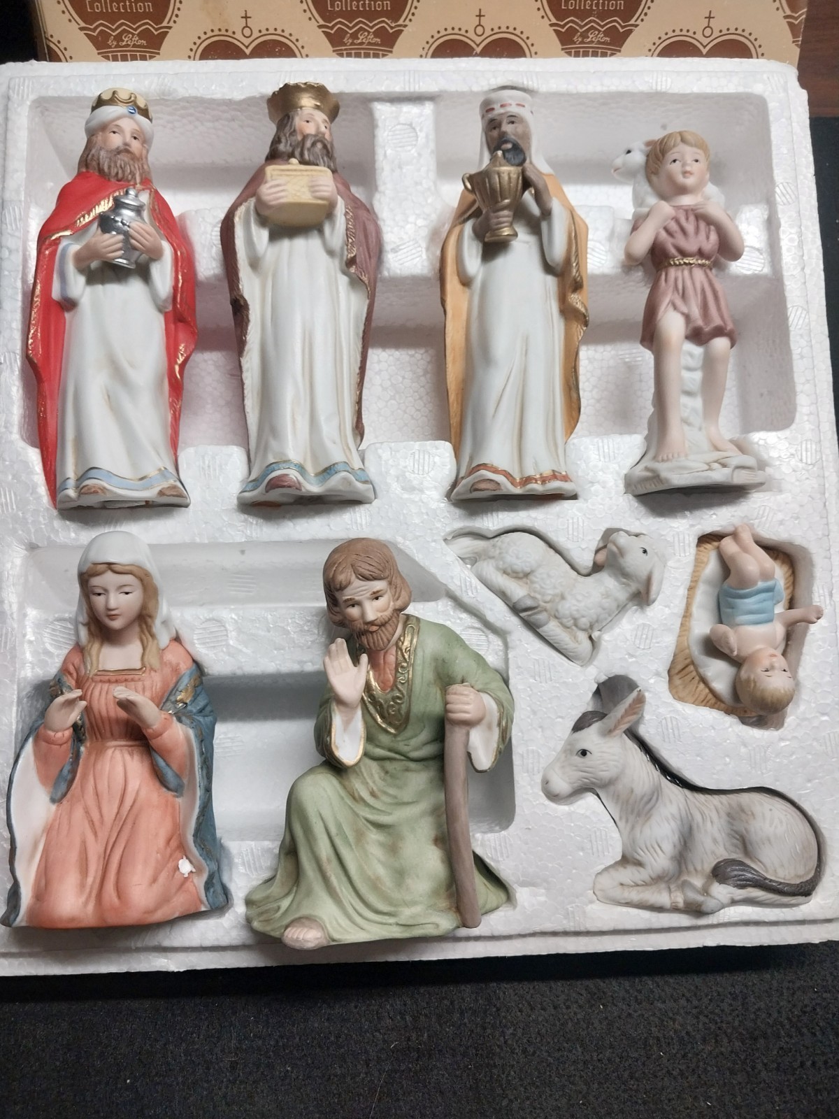 Lefton Nativity Bethlehem Collection 1986 (9) Pieces 05690 In Original Box MINT