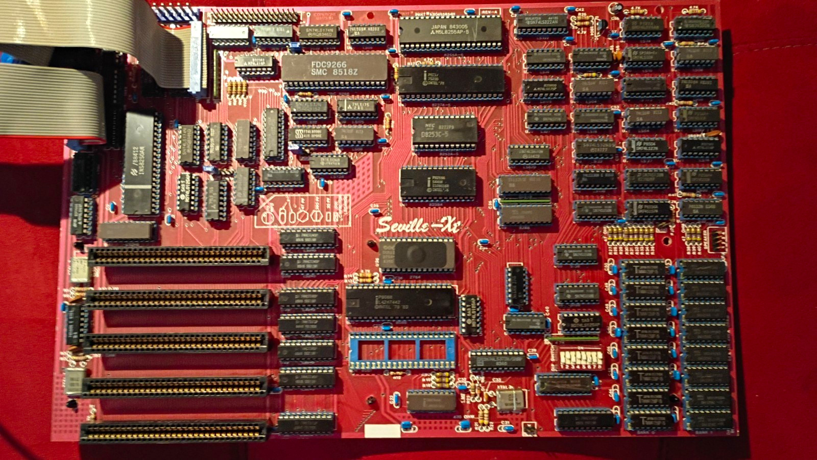 Vintage Seville-XT Red Motherboard Intel 8088 CPU IBM PC Clone PC/XT