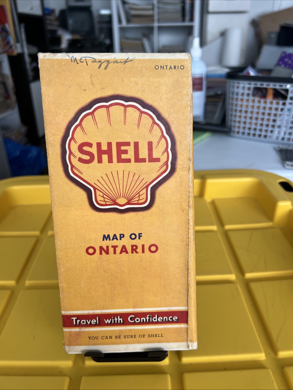 1940\'s Shell oil company gas station map of Ontario Canada Complete