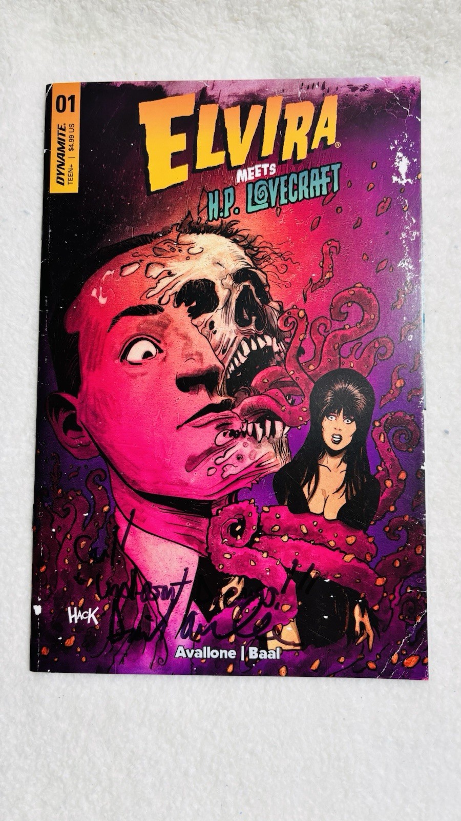 Elvira Meets HP Lovecraft #1 - Dynamite - Baal- Signed by Avallone - Horror
