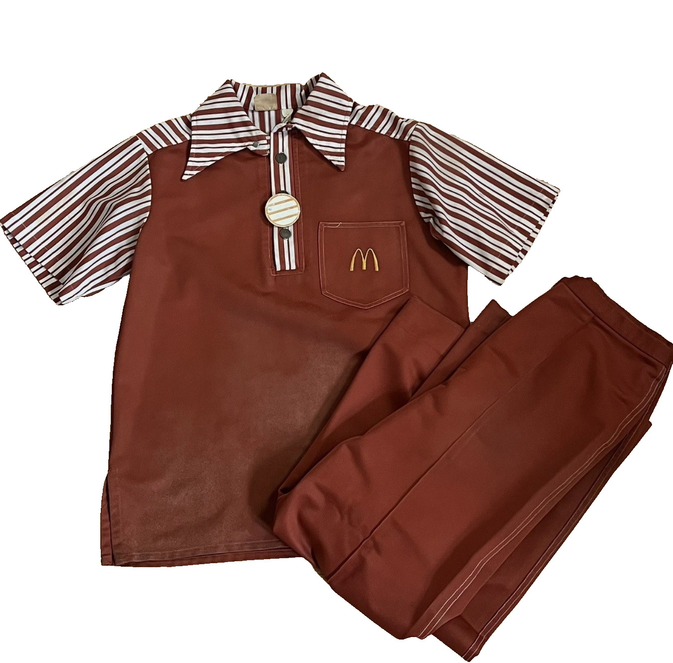 Vintage 70s McDonald's 1976 Employee Full Uniform size L/XL