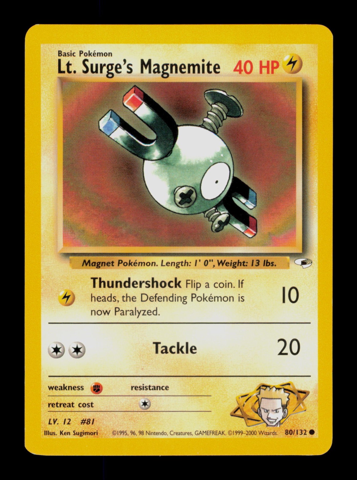 Lt. Surge\'s Magnemite 80/132 Pokemon Gym Heroes Trading Card TCG