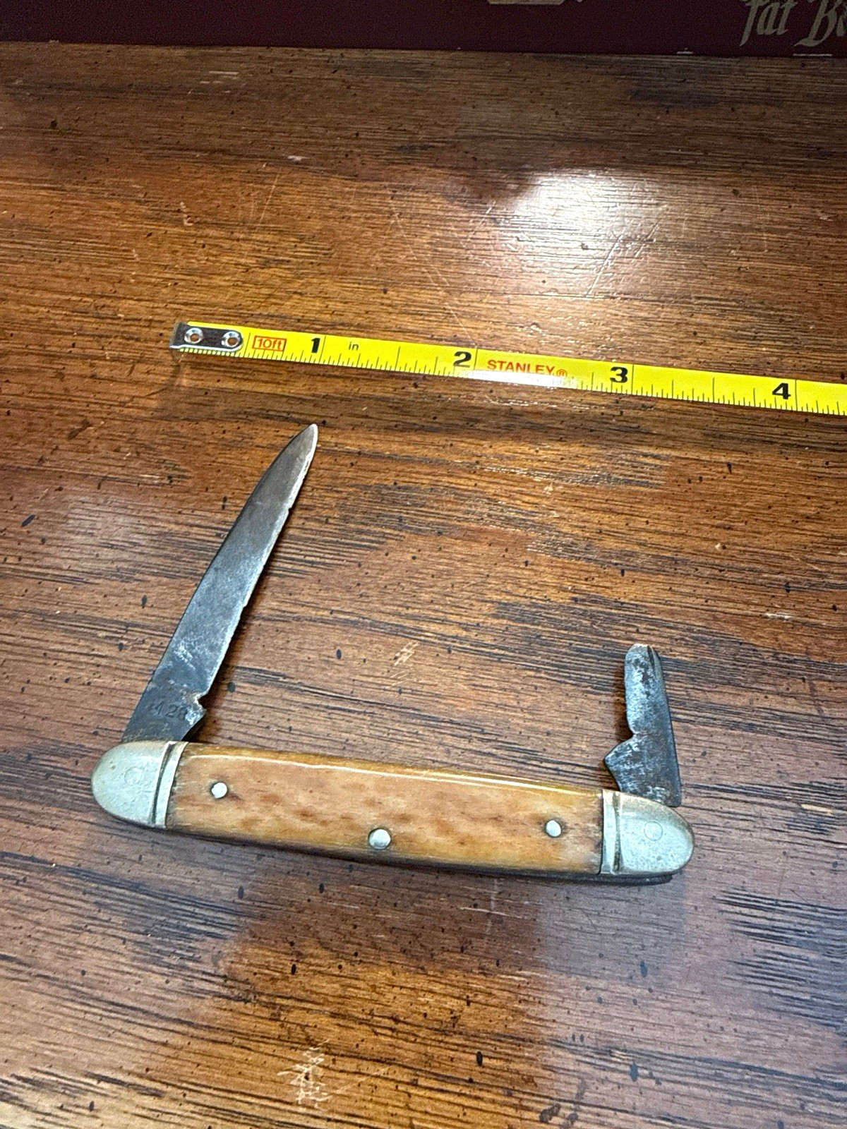 Vintage Boker Tree Brand Smooth Bone Equal End Pen Knife 3 3/8\