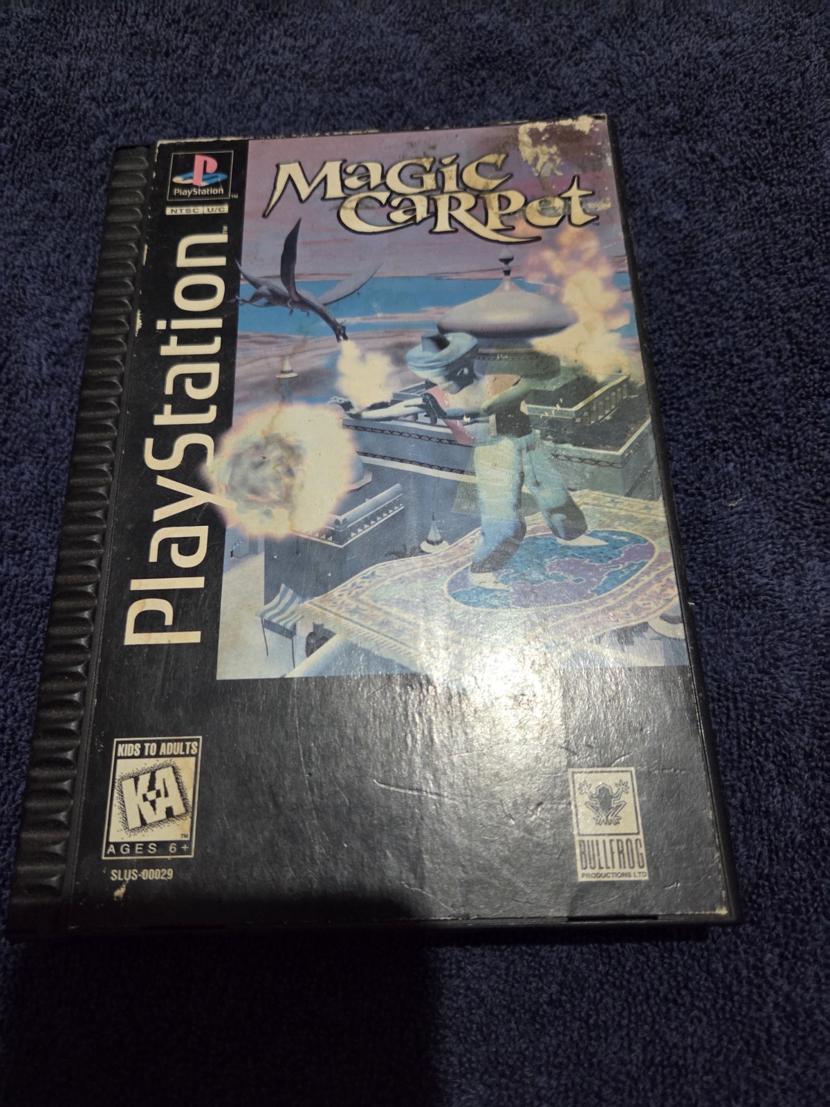 Magic Carpet PlayStation 1 PS1 Video Game Long Box Black Label