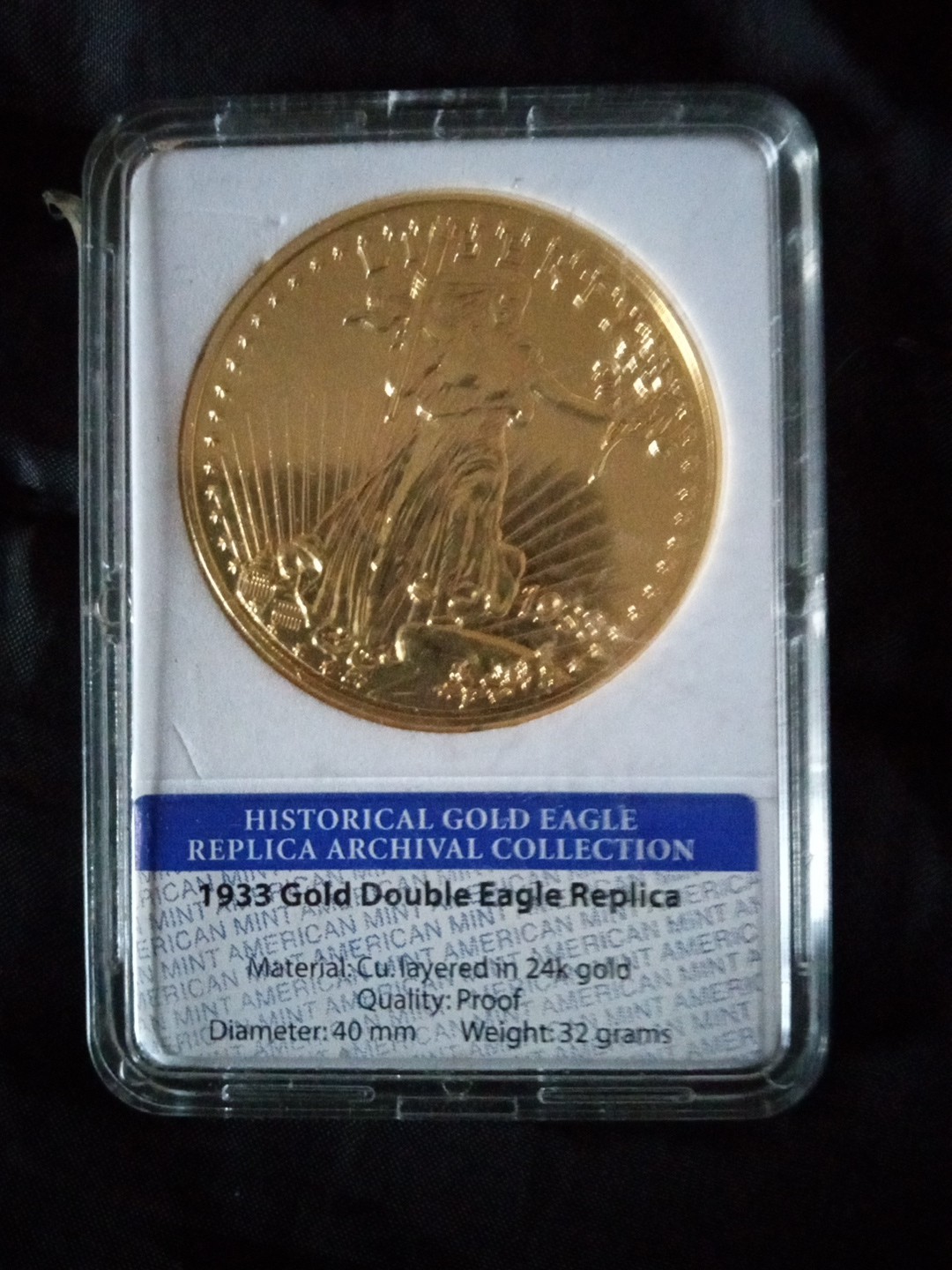 1933 Gold Double Eagle Replica Layered In 24ct Gold