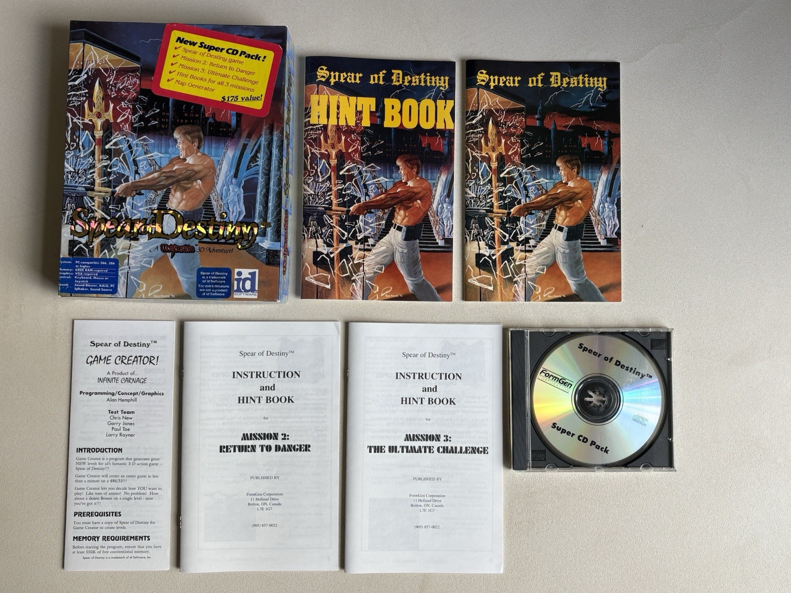Wolfenstein 3D Spear of Destiny (PC, CD-ROM, 1992, ID Software)
