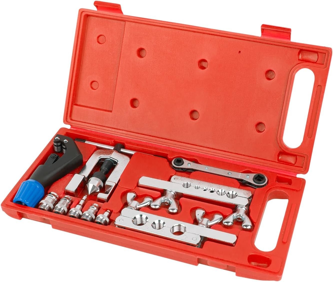 Flaring Swage Tool Kit Tubing Cutter Ratchet Wrench Copper Aluminum HVAC Plumbi