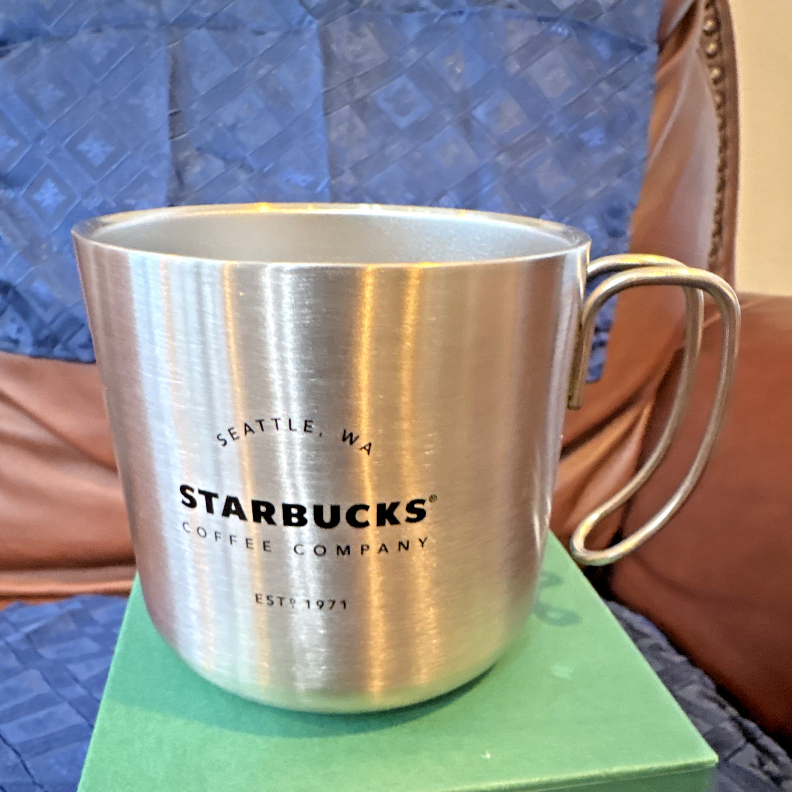 Starbucks Stainless Steel Mug/Cup W/Logo in Green Gift Box GREAT FOR OFFICE&HOME