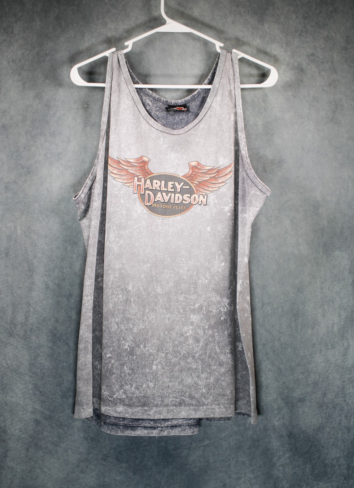 Vintage 1996 Harley Davidson Ft Lauderdale Acid Wash Tank Top Made USA Large