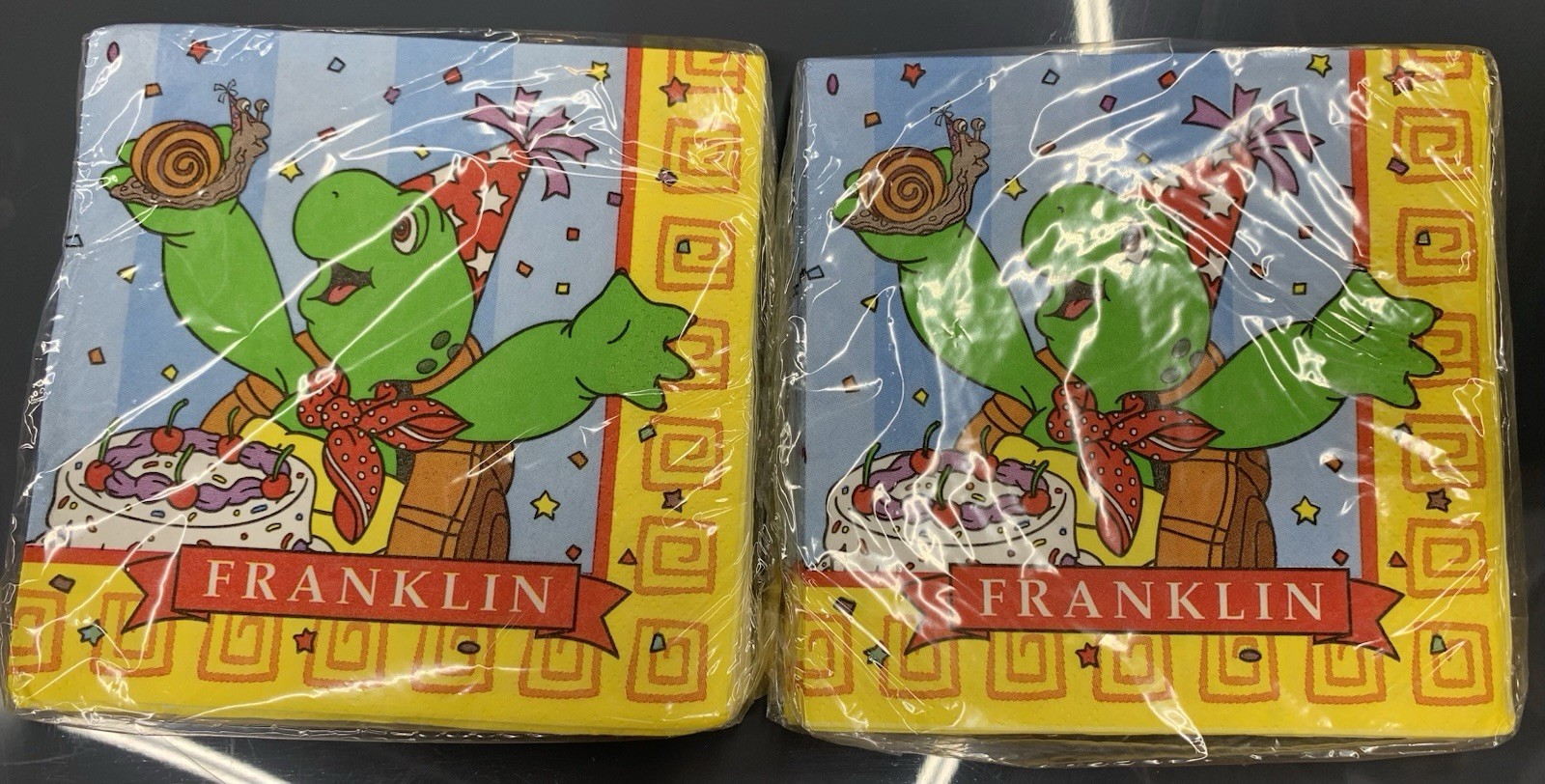 Vintage Franklin the Turtle Nick Jr. 90s  Cartoon Napkins 16 ct 3 ply Pack Of 2