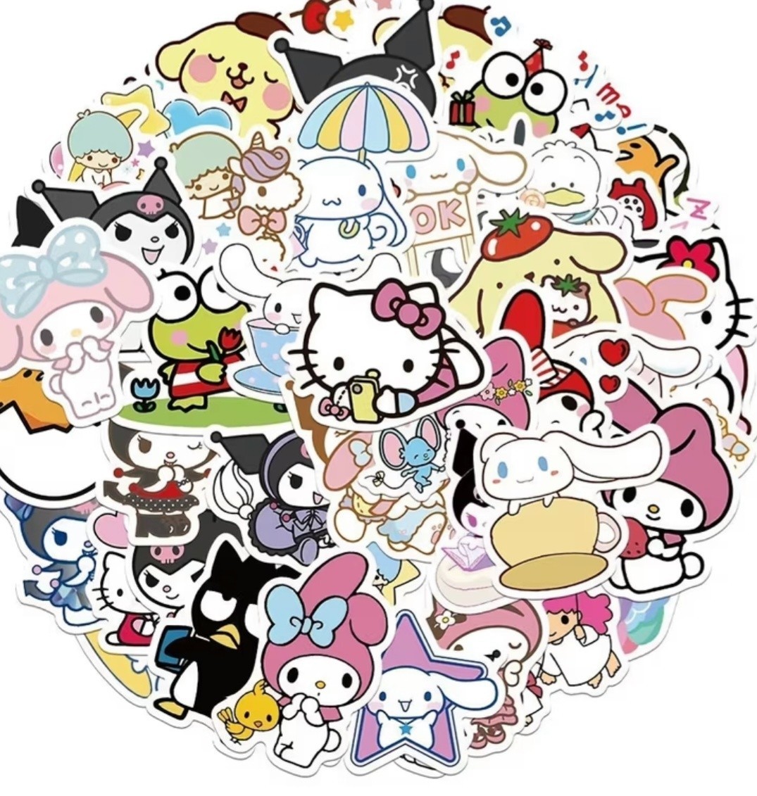 50PCS Random Sanrio Hello Kitty an Friends Stickers Small Size Laptop Phone 