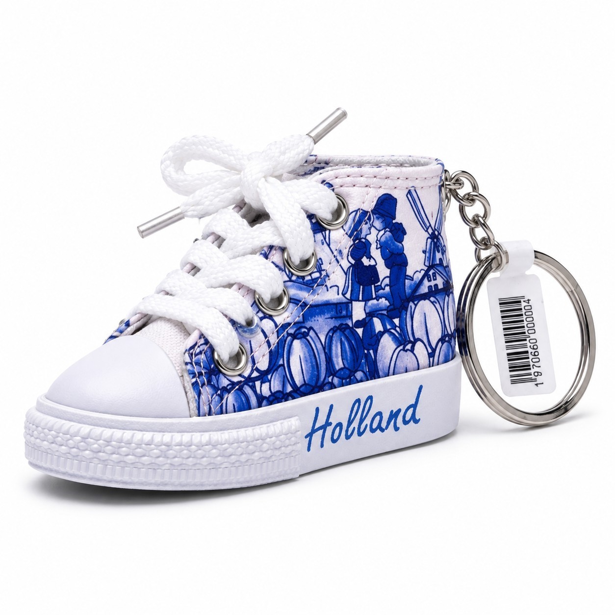 Holland Delft Blue Mini Sneaker Keychain Dutch Souvenir Windmill Tulip Shoe