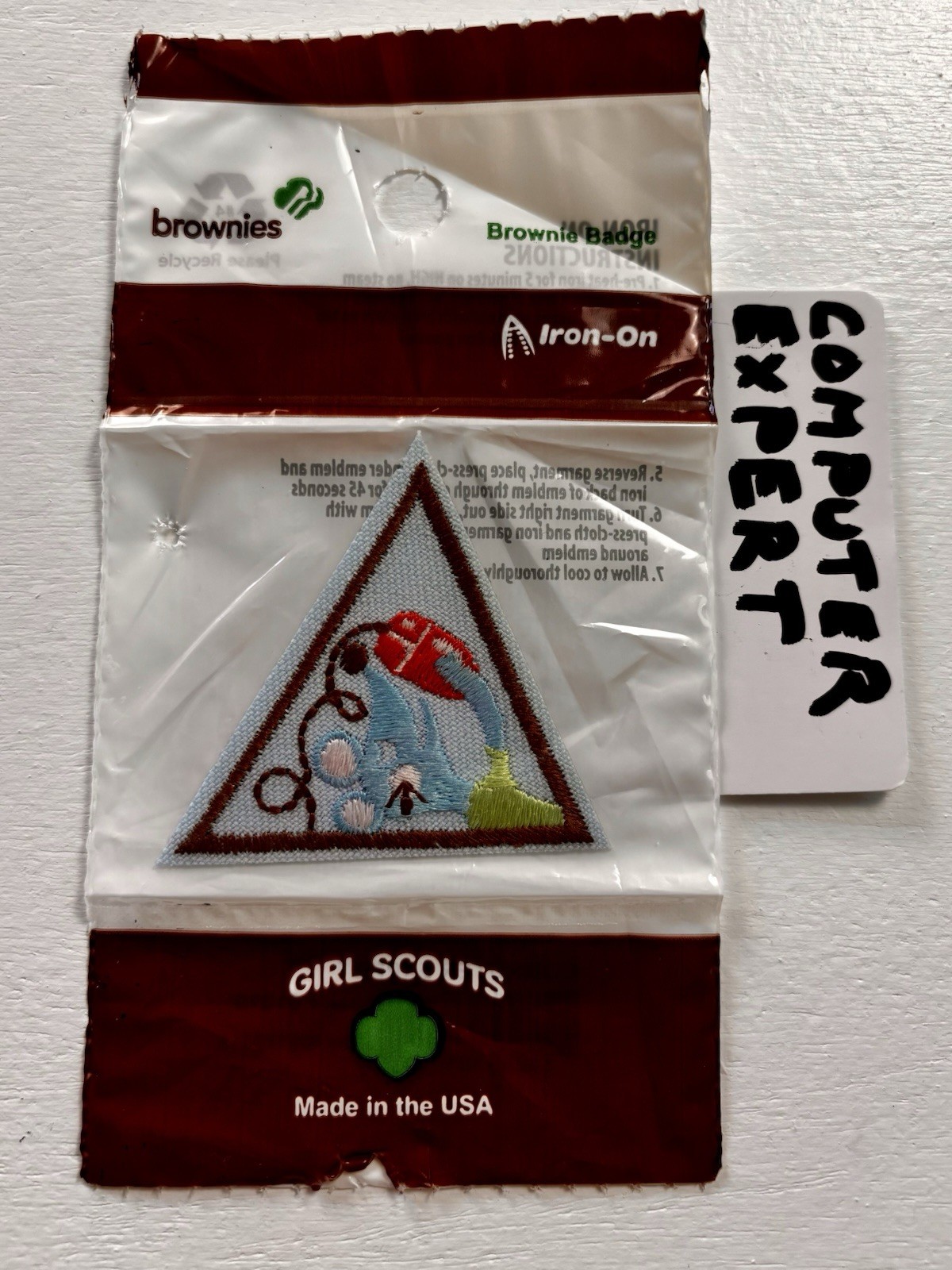 Girl Scout Brownie Badge Computer Expert New Sealed Package Item 61219 Iron On