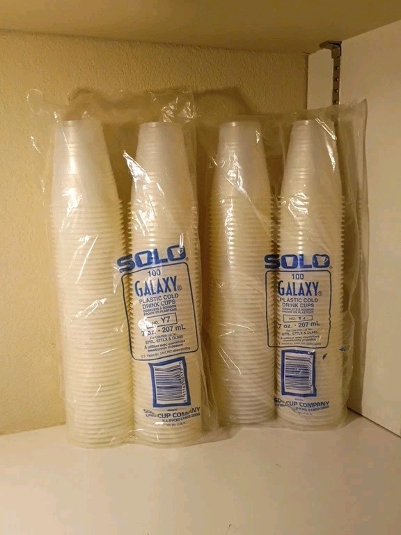 Vintage Solo Galaxy Cups - 200 7oz Plastic Cup Refills. New Old Stock