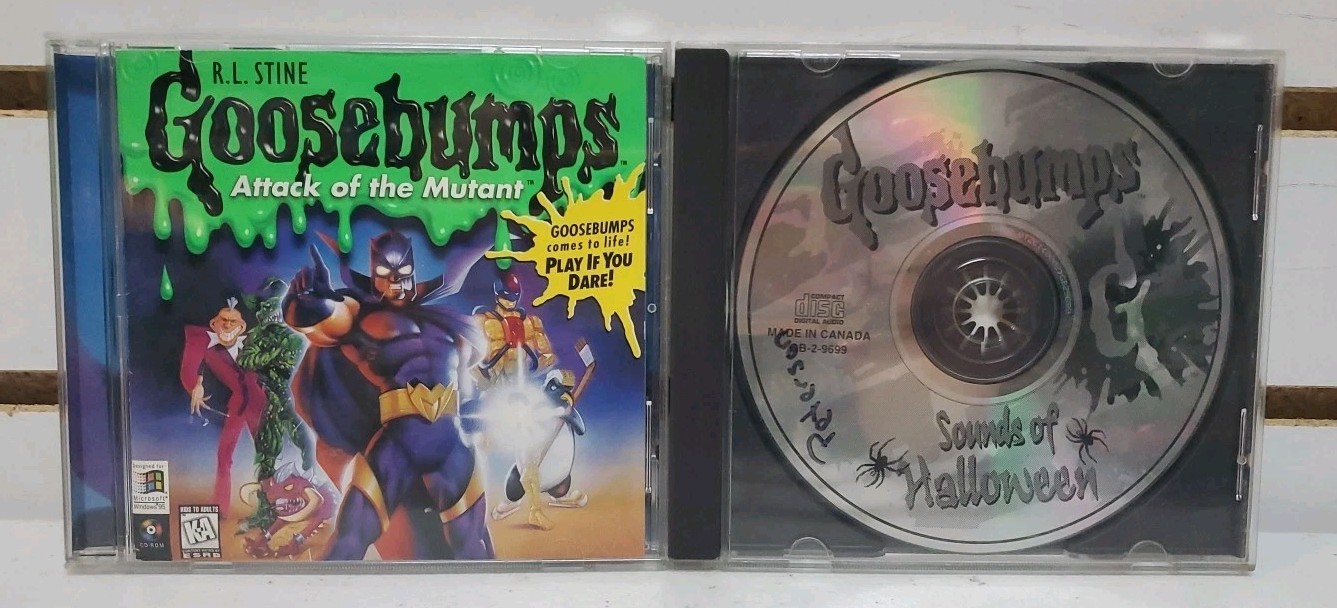 Goosebumps Attack of the Mutant PC Game & Sounds of Halloween CD, Pre-Owned