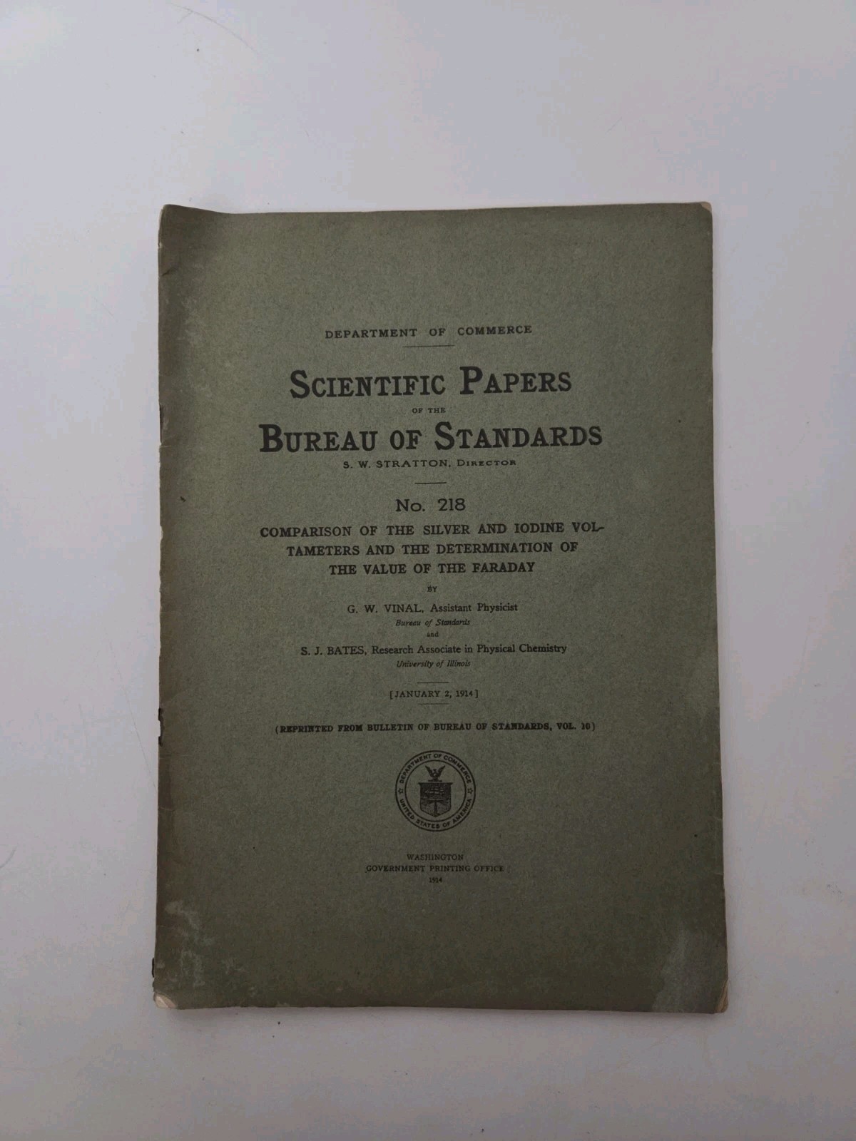 Scientific Papers Of The Bureau of Standards No 218 1914 