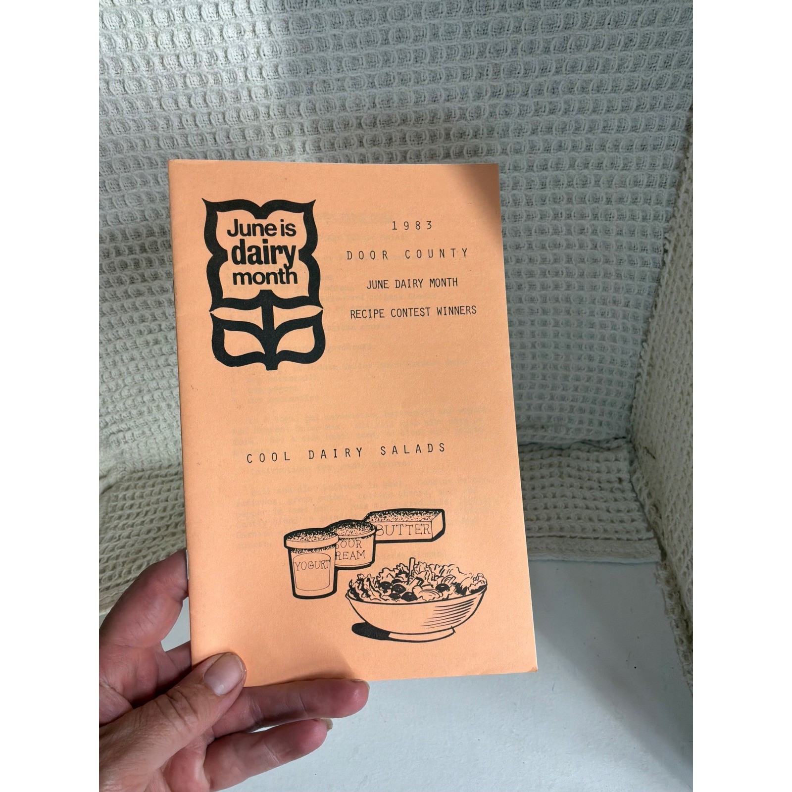 Vintage 1983 Door County June Dairy Month Recipe Contest Winners Booklet Orange
